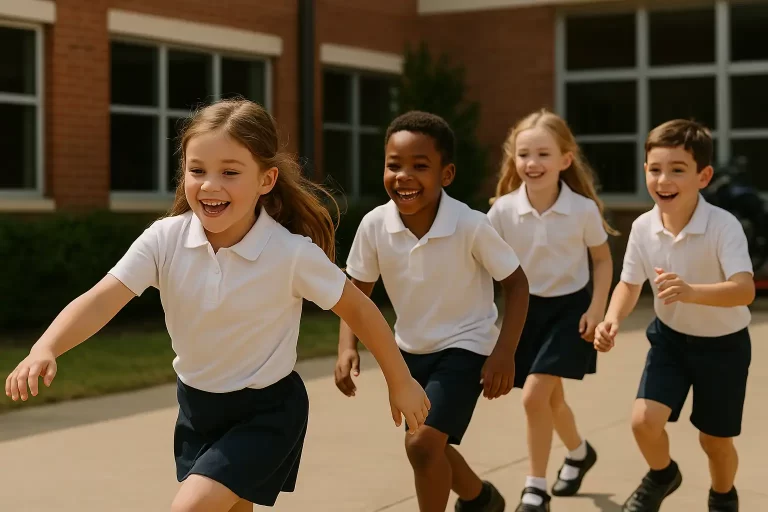 Crianças brincando na escola infantil particular